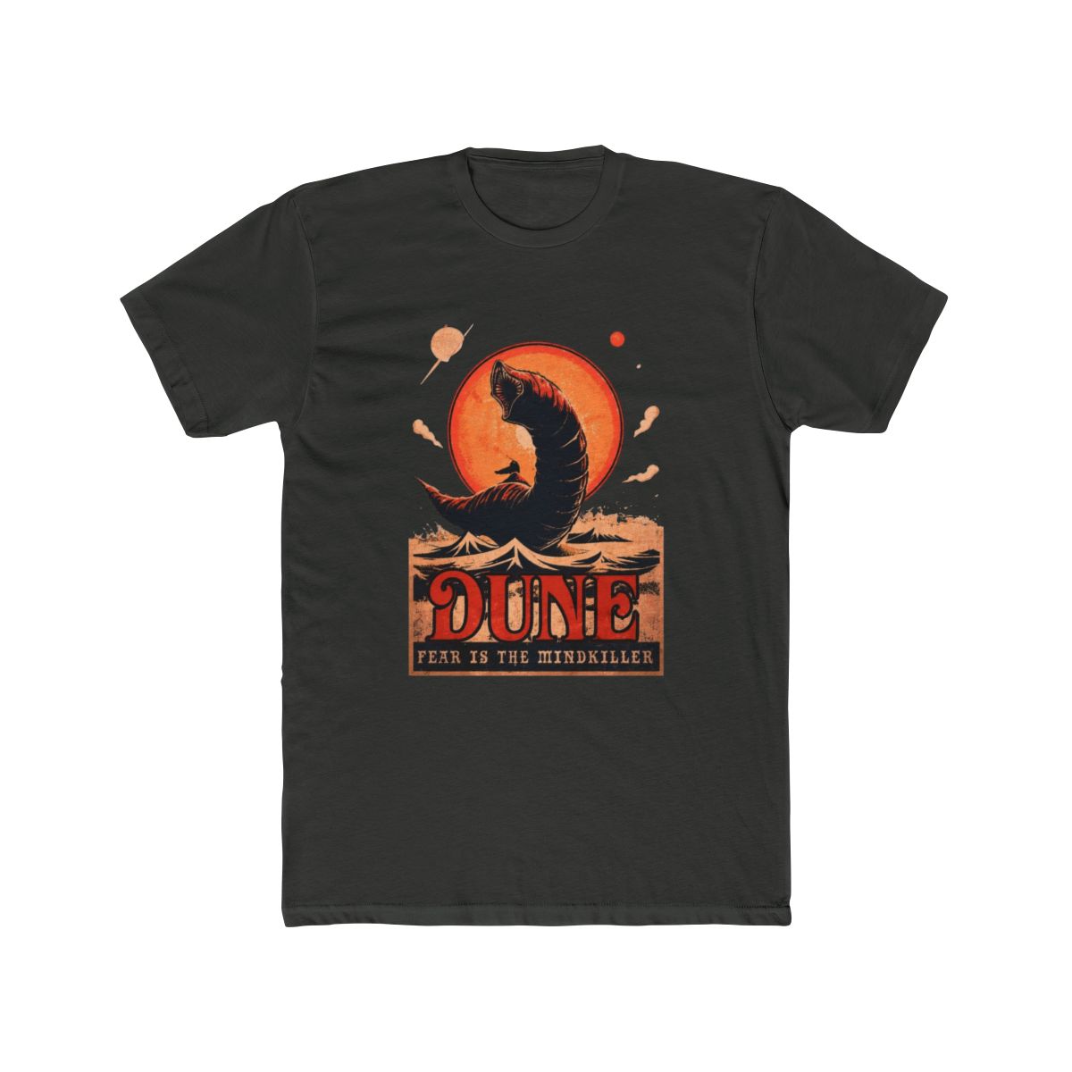 Retro Dune T Shirt: Fear is the Mind-Killer, Sci-Fi Book Cover