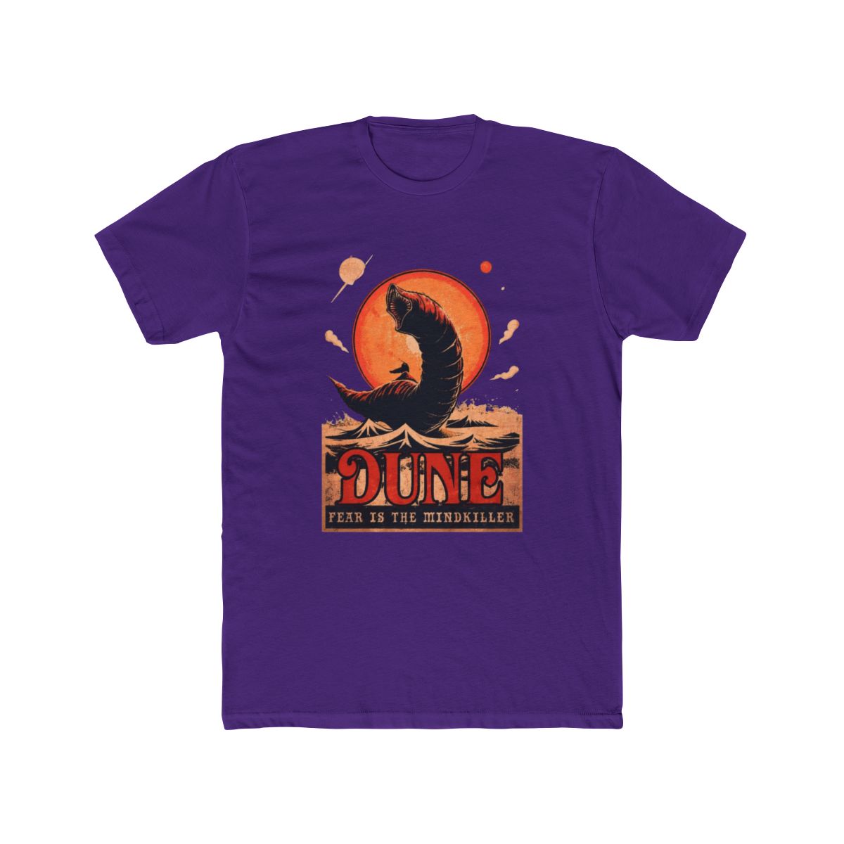 Retro Dune T Shirt: Fear is the Mind-Killer, Sci-Fi Book Cover - alternate angle 3, merchandise