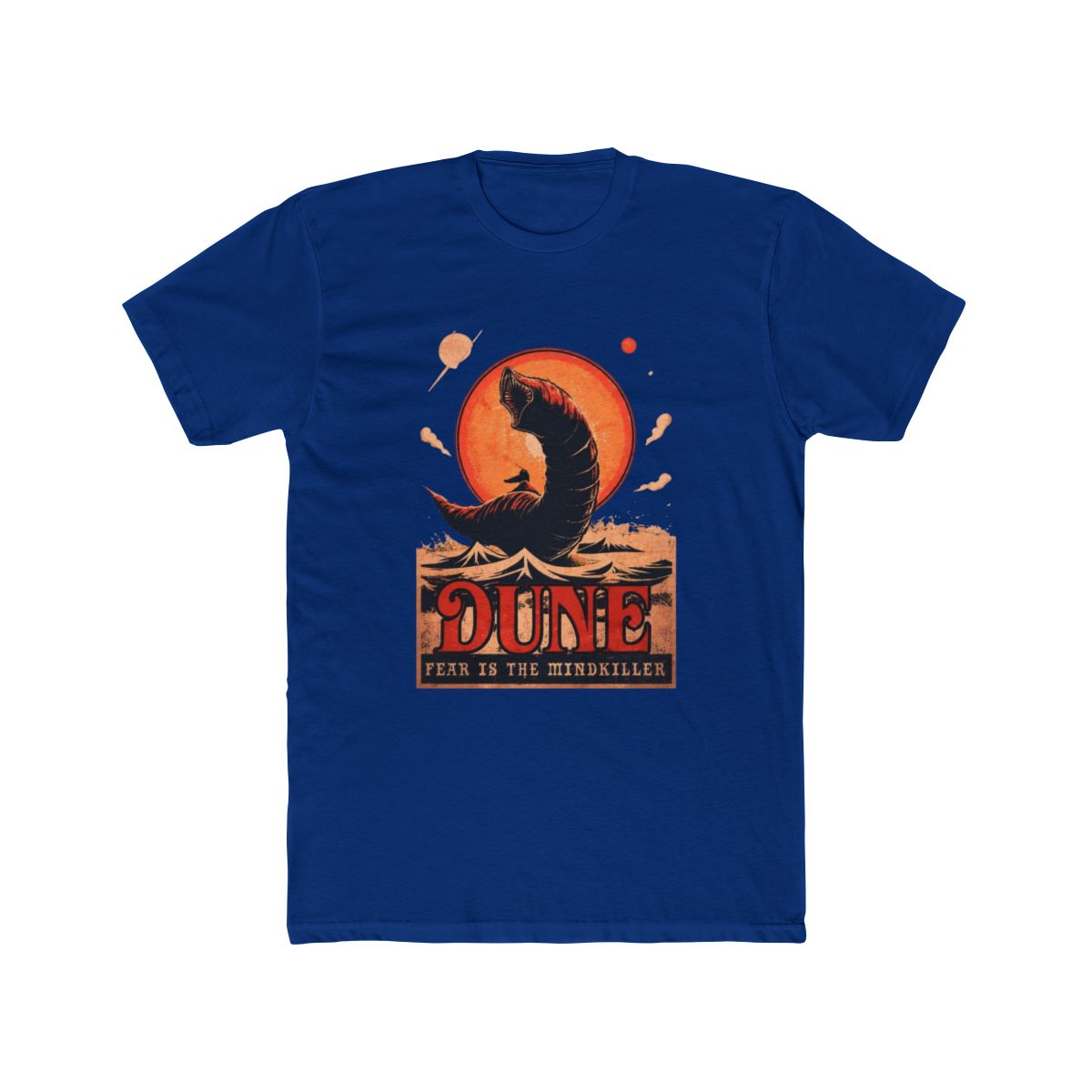 Retro Dune T Shirt: Fear is the Mind-Killer, Sci-Fi Book Cover - alternate angle 2, merchandise