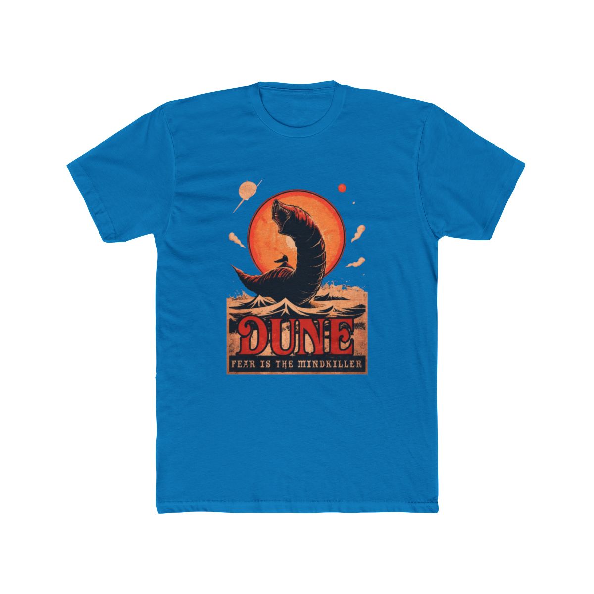Retro Dune T Shirt: Fear is the Mind-Killer, Sci-Fi Book Cover - alternate angle 4, merchandise