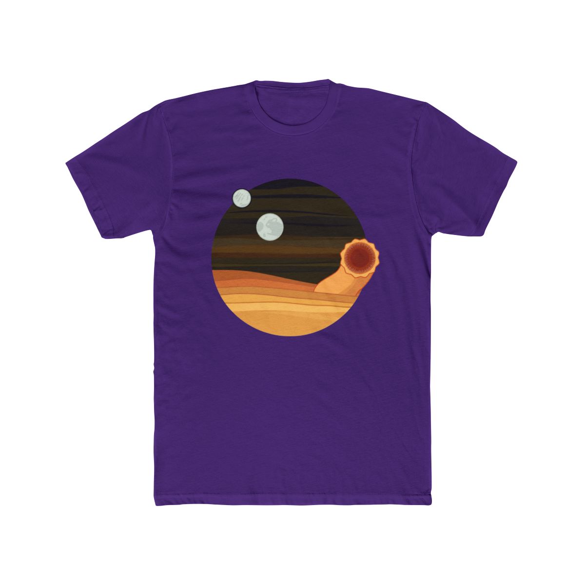 Dune Desert Night and Sandworm (light backgrounds) T Shirt - alternate angle 3, merchandise